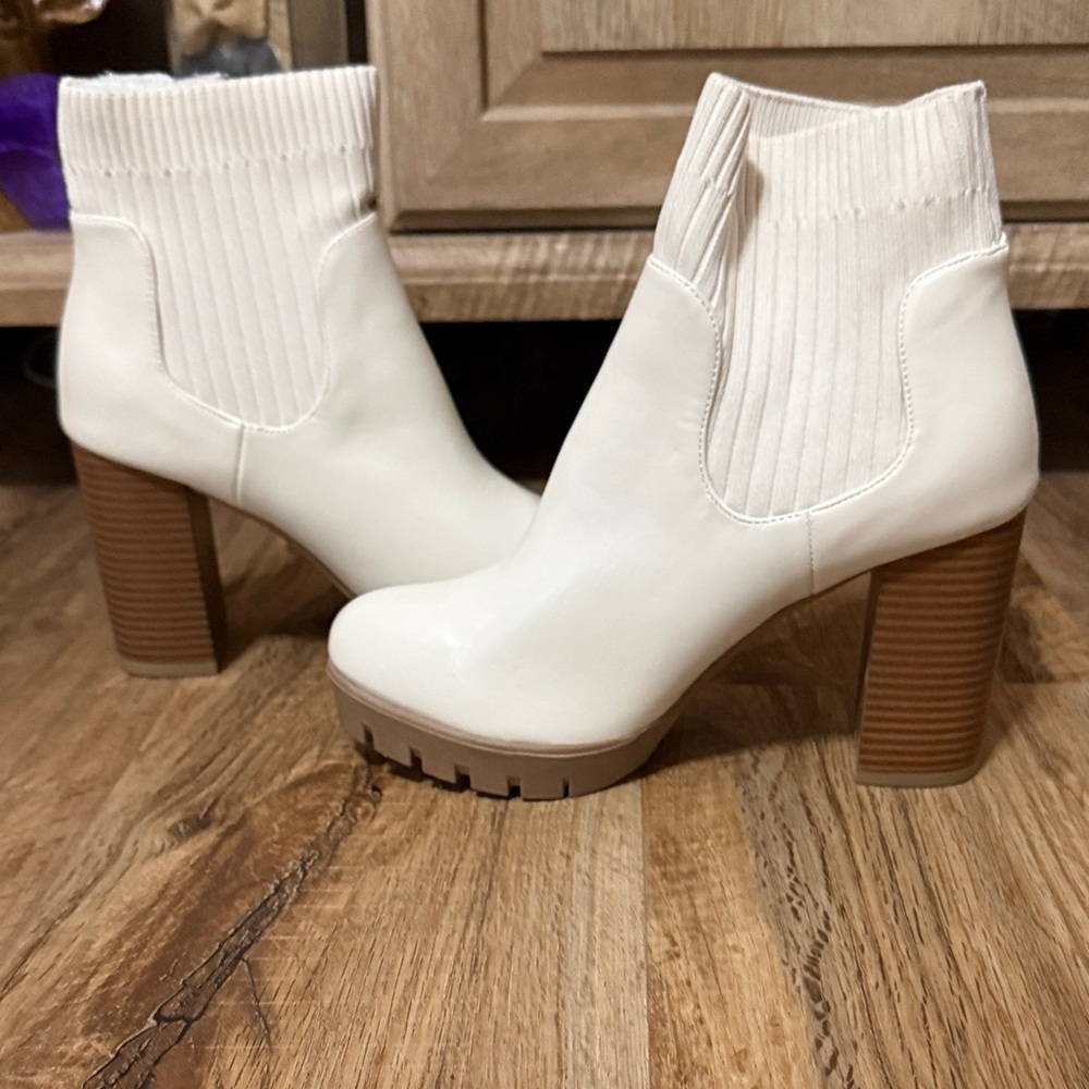 Cream Ankle Booties
